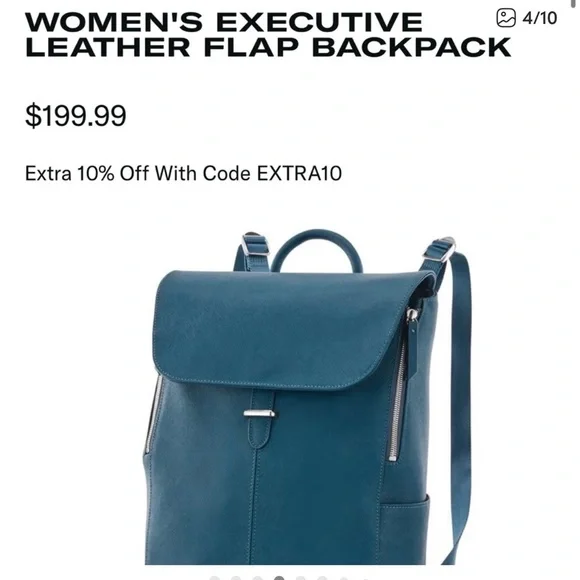 Samsonite Executive Leather Flap Backpack - Picture 5 of 7